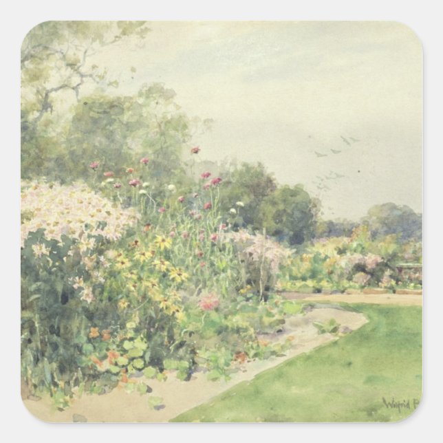 October Flowers Square Sticker (Front)