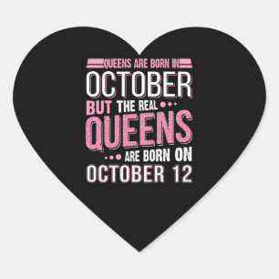 October Gift The Real Queen October 12 Heart Sticker