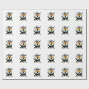 October Halloween Birthday Vintage Witch Shirt Des Wrapping Paper