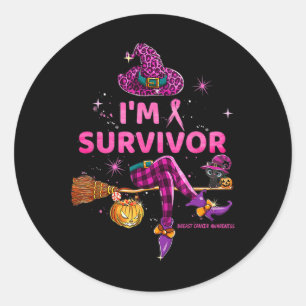 October I&#';m Survivor We Wear Pink Breast Cancer Classic Round Sticker