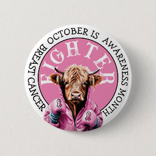 October is Breast Cancer Pink Fighter 2 Inch Round Button