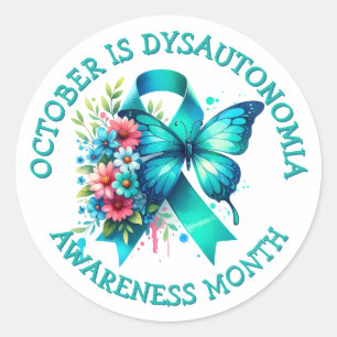 October is Dysautonomia Awareness Month  Classic Round Sticker