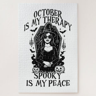 October Is My Therapy, Spooky Is My Peace Jigsaw Puzzle