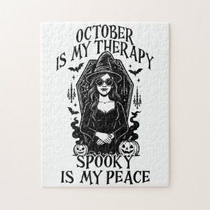 October Is My Therapy, Spooky Is My Peace Jigsaw Puzzle