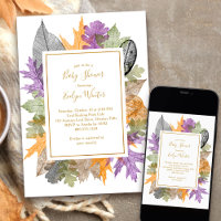 October Leaves Colourful Foliage Fall Baby Shower