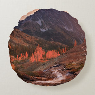 October Light on Headlight Basin Round Pillow