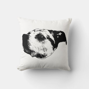 October Living-Room Calm — Terrier Throw Pillow