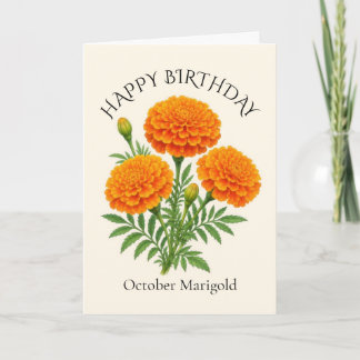 October Marigold Birthday Card