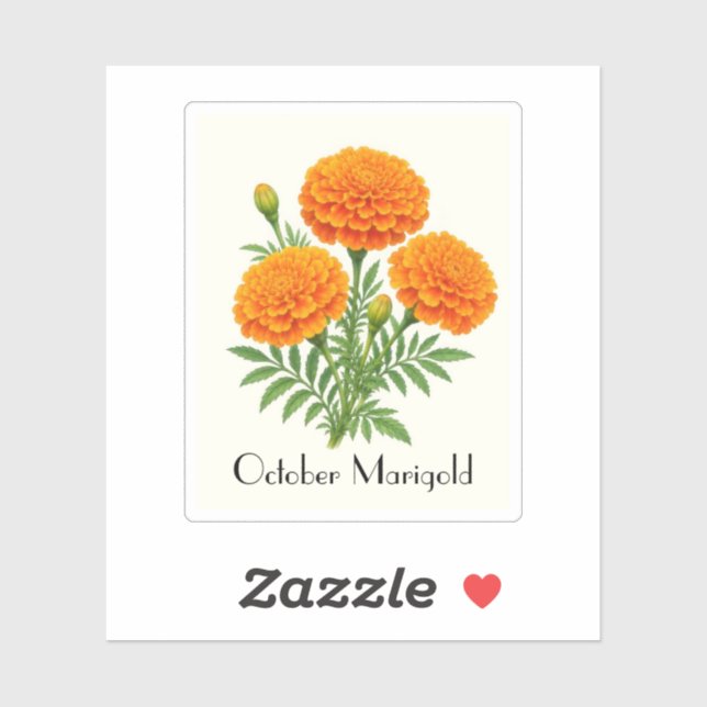 October Marigold Flowers Sticker (Sheet)