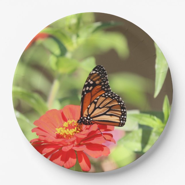October Monarch Paper Plate (Front)