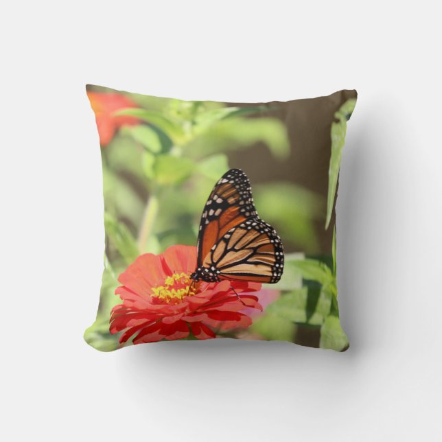 October Monarch Throw Pillow (Front)