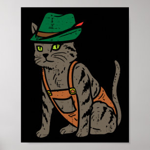 October Party German Cat Costume Women Men Kids To Poster