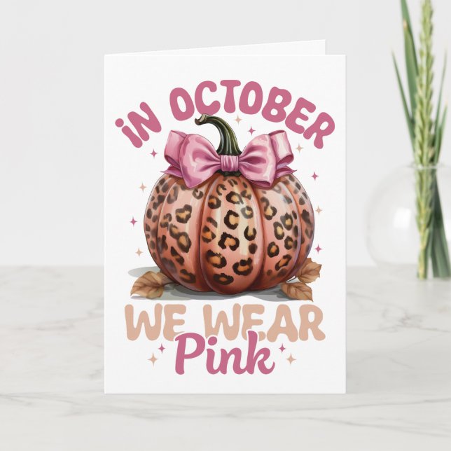 October Pink Breast Cancer Awareness Card (Front)