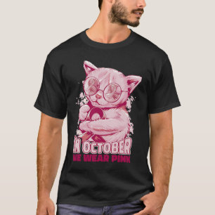 October pink kitty cute T-Shirt