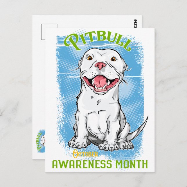 October, Pitbull Awareness Month T-Shirt Grocery B Postcard (Front/Back)