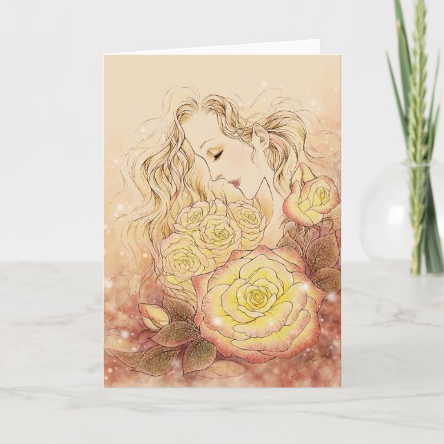 October Rose Greeting Card (Front)