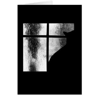 October Showers Black Cat Silhouette At Window BW