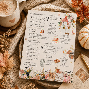 October Social Club Field Guide Postcard