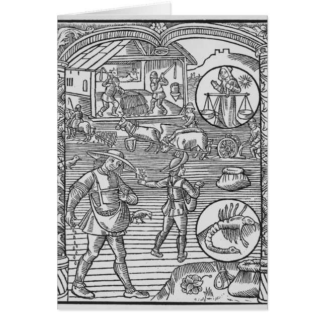 October, sowing, ploughing and threshing, (Front)