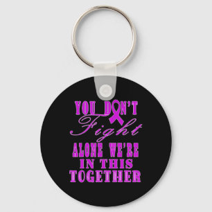 October We Wear Pink Awareness Of Breast Cancer Pu Keychain