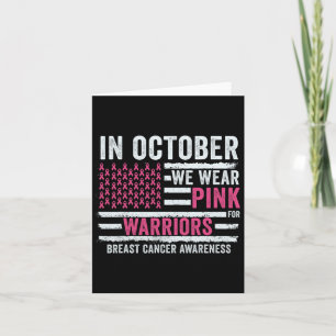 October We Wear Pink Breast Cancer Awareness Month Card