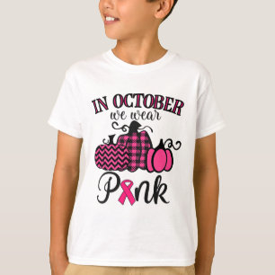 October We Wear Pink Thanksgiving Breast Cancer Aw T-Shirt