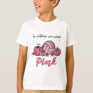October We Wear Pink Volleyball Breast Cancer Awar T-Shirt
