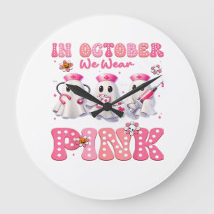 October Wear Pink Boo Nurse Halloween Costumes Wom Large Clock