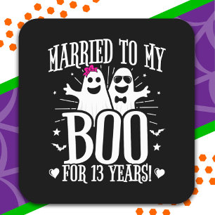 October Wedding Anniversary Funny 13th Anniversary Square Sticker