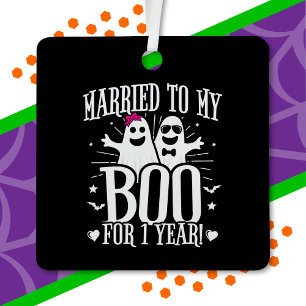 October Wedding Anniversary Funny 1st Anniversary Metal Ornament
