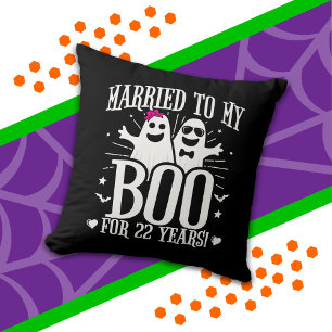 October Wedding Anniversary Funny 22nd Anniversary Throw Pillow