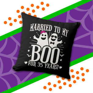 October Wedding Anniversary Funny 35th Anniversary Throw Pillow