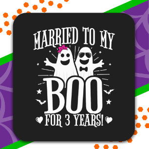 October Wedding Anniversary Funny 3rd Anniversary Square Sticker