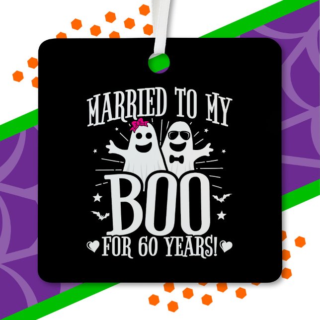October Wedding Anniversary Funny 60th Anniversary Metal Ornament (Creator Uploaded)