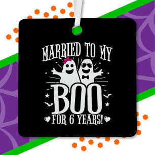 October Wedding Anniversary Funny 6th Anniversary Metal Ornament