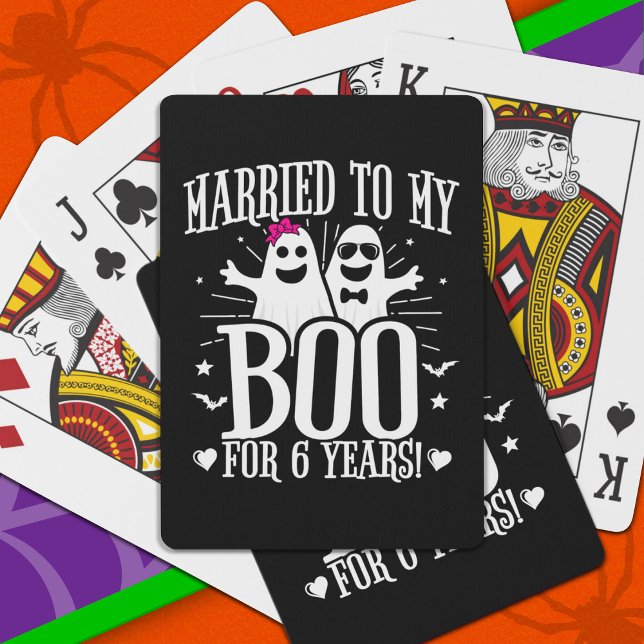 October Wedding Anniversary Funny 6th Anniversary Playing Cards (Creator Uploaded)