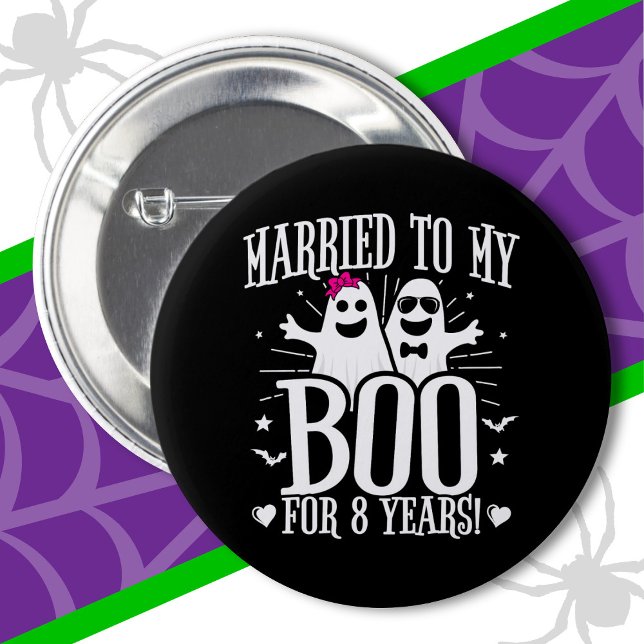 October Wedding Anniversary Funny 8th Anniversary 2 Inch Round Button (Creator Uploaded)