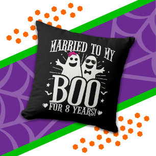 October Wedding Anniversary Funny 8th Anniversary Throw Pillow