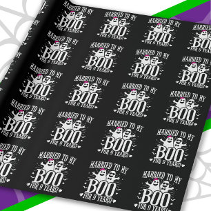 October Wedding Anniversary Funny 9th Anniversary Wrapping Paper