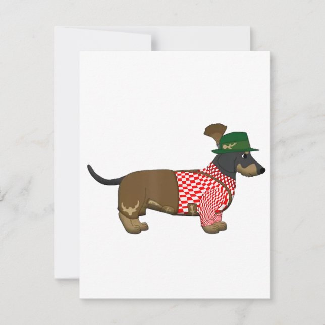 Octoberfest 2018  - Funny German Dachshund Costume Invitation (Front)