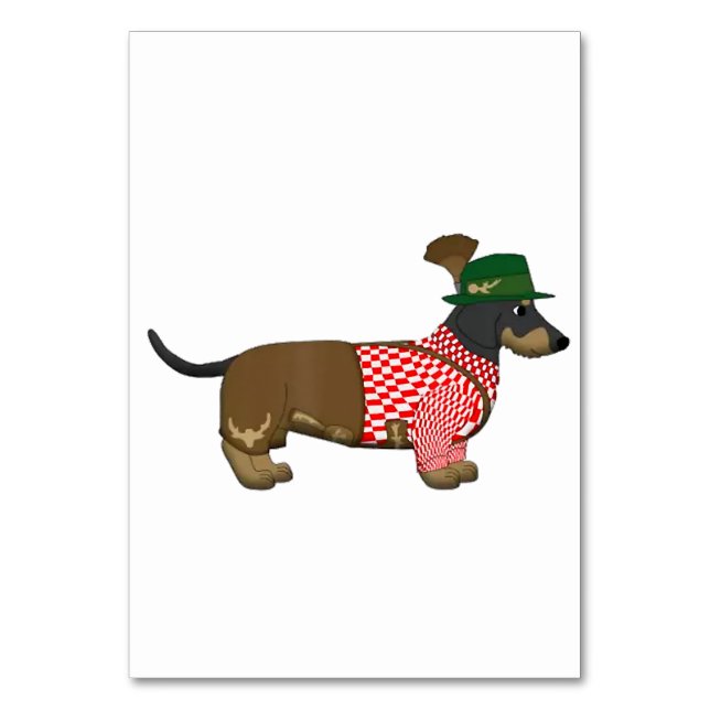 Octoberfest 2018  - Funny German Dachshund Costume Table Number (Front)