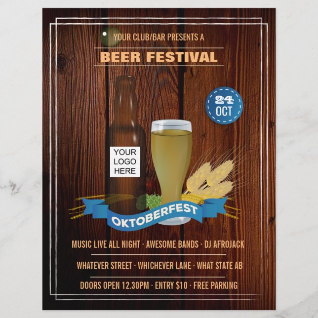 Octoberfest Club/Pub/Company personalized add logo Flyer (Front)