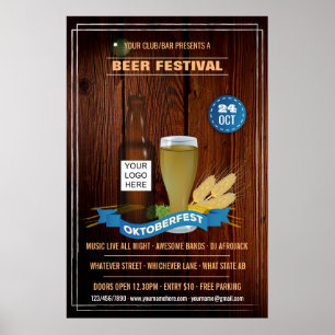 Octoberfest Club/Pub/Company personalized add logo Poster