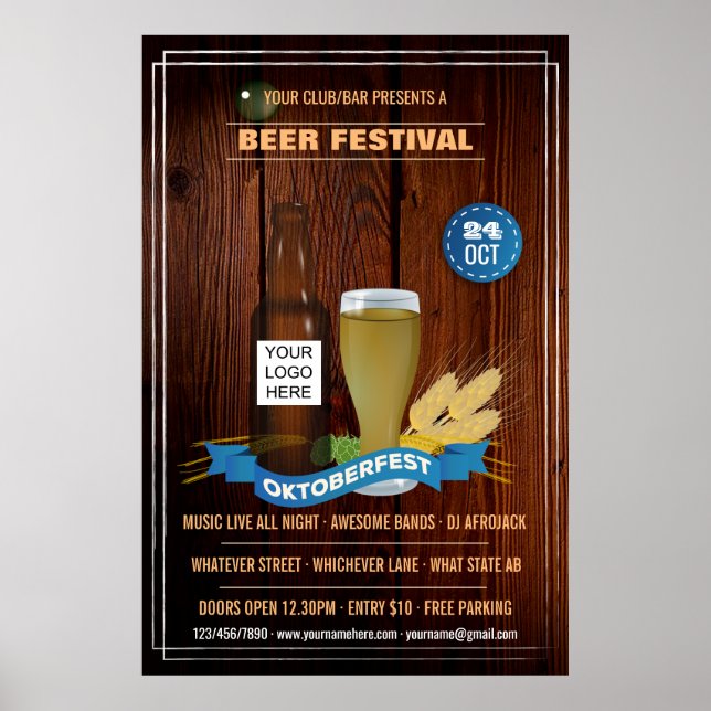 Octoberfest Club/Pub/Company personalized add logo Poster (Front)