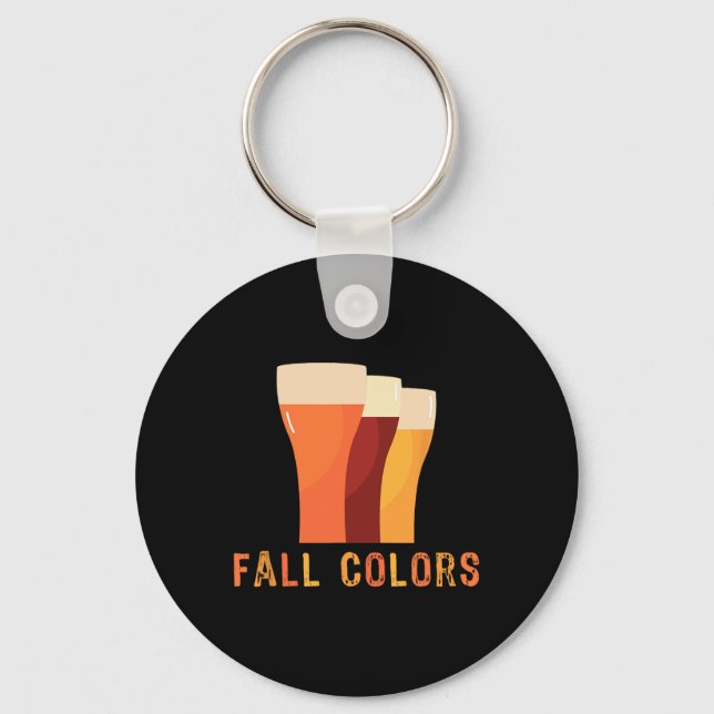 Octoberfest Fall Colours Funny Beer Drinking Vinta Keychain (Front)