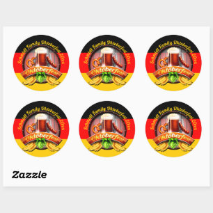 Octoberfest Festival Personalize Name Year Classic Round Sticker