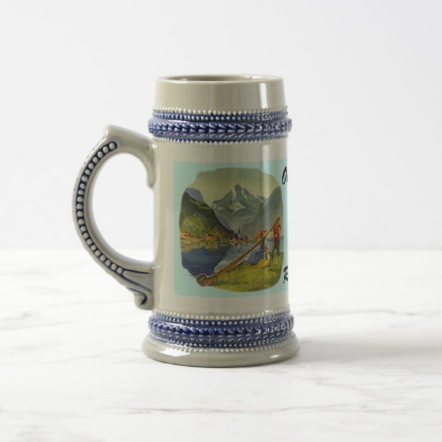 OCTOBERFEST STEIN LONG ALPHORN BEER ALE LAGER MUG (Left)