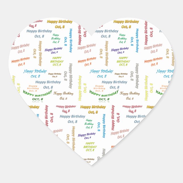 Octobre 8 Anniversaire Sticker (Devant)