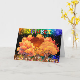 Octobre Carte de voeux d'automne