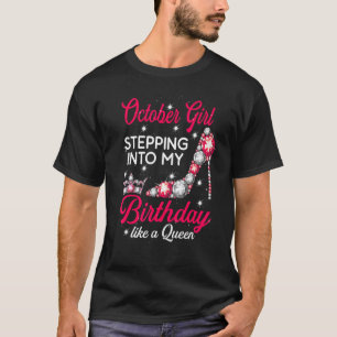 Octobre Fille Entrant Dans Mon Anniversaire Haut T
